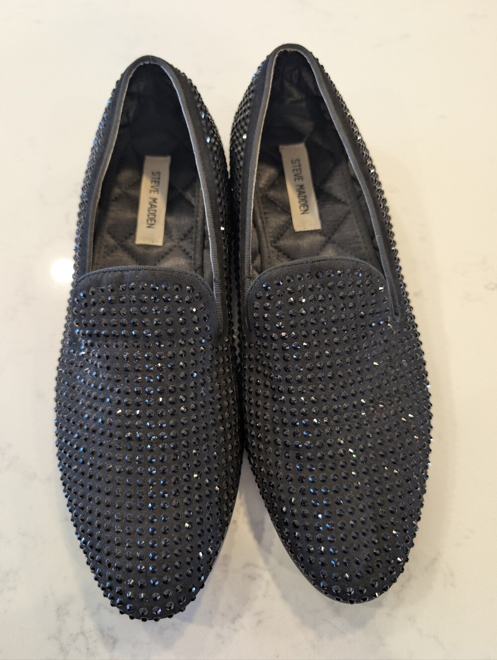 Steve Madden CAVIARR Black Studded Slip On Loafers Men's 11